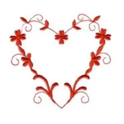 Floral Heart Scroll Embroidery Design In Demand