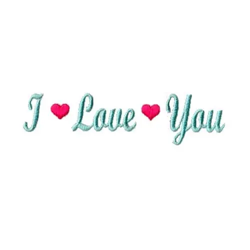 Latest I Love You Embroidery Design