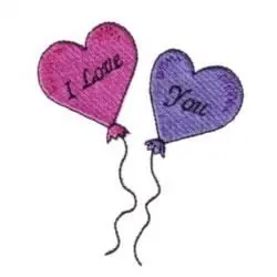 Handmade I Love You Balloons Embroidery Design
