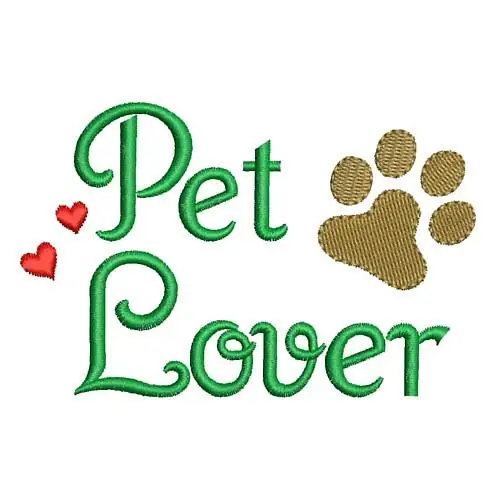 Pet Lover Embroidery Design Handmade