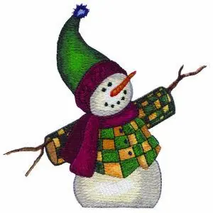 Holiday Snowman Embroidery Design No Minimum Order