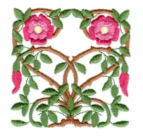 Rose Square Embroidery Design Weekend Sale