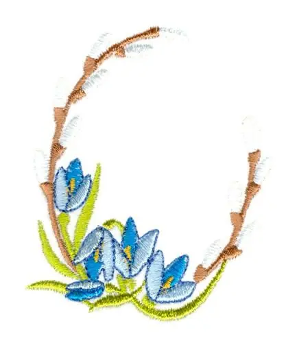 Markdown Pussywillow Oval Embroidery Design