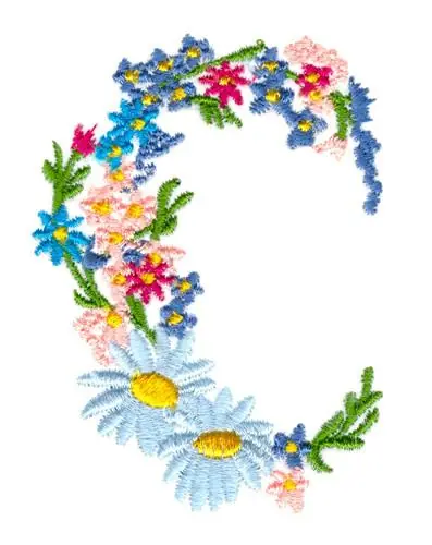 Spring Spray Oval Embroidery Design Bulk Order