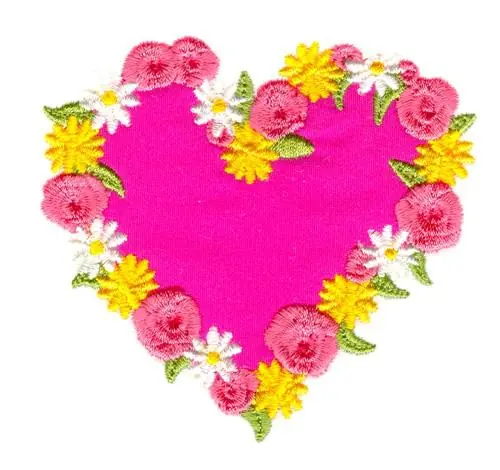 Heart Flowers Applique Embroidery Design Trending