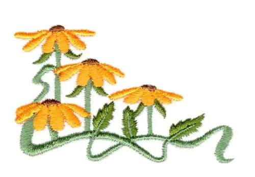 Large Daisy Corner Embroidery Design Shop Now