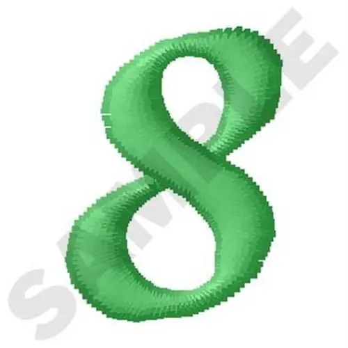 Inky Dinky Number 8 Embroidery Design Warranty Included