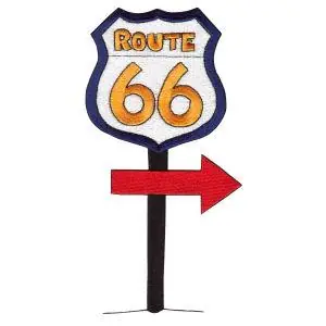 Route 66 Sign Embroidery Design Limited Edition