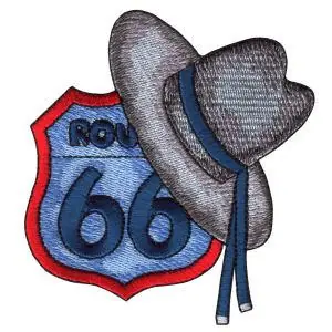 Route 66 Sign and Hat Embroidery Design Place Order