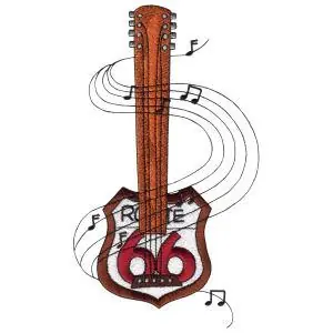 Editor’s Pick Route 66 Sign Guitar Embroidery Design