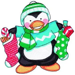 Penguin Stockings Embroidery Design Exclusive