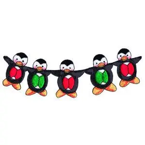 Penguin Border Embroidery Design Holiday Sale