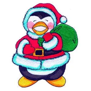 Fresh Stock Santa Penguin Embroidery Design