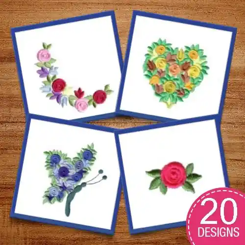 Worldwide Shipping Bullion Flowers Embroidery design pack by Needle Passion Embroidery, Embroidery Packs on EmbroideryDesigns.com