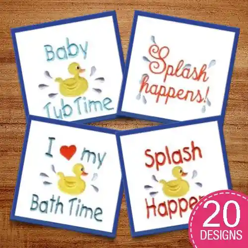 Bath Time Fun Embroidery design pack by Needle Passion Embroidery, Embroidery Packs on EmbroideryDesigns.com Best Price