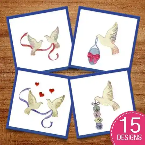 Doves Collection Embroidery design pack by Needle Passion Embroidery, Embroidery Packs on EmbroideryDesigns.com Limited Time