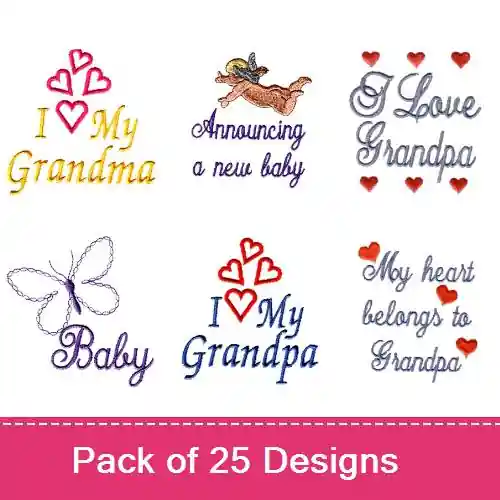Best Seller Grandmas Mean Love Embroidery design pack by Needle Passion Embroidery, Embroidery Packs on EmbroideryDesigns.com