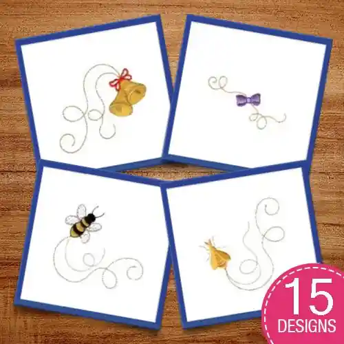 Swirly Insects Embroidery design pack by Needle Passion Embroidery, Embroidery Packs on EmbroideryDesigns.com Hassle-Free Returns