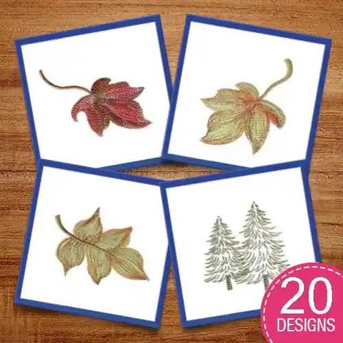 Variegated Leaves and Flowers Embroidery design pack by Needle Passion Embroidery, Embroidery Packs on EmbroideryDesigns.com Big Sale