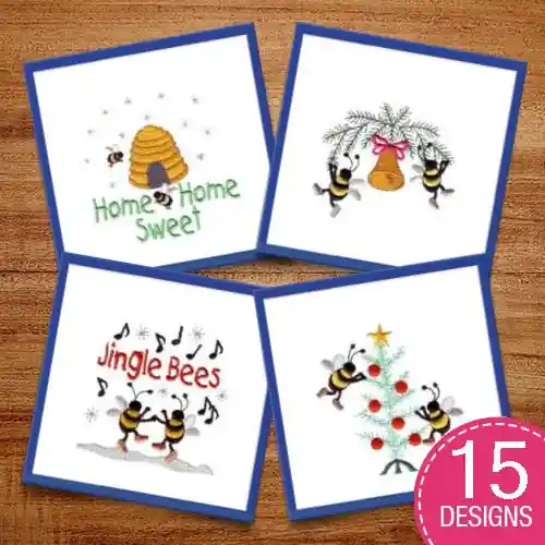 Mega Sale Winter Bees Collection Embroidery design pack by Needle Passion Embroidery, Embroidery Packs on EmbroideryDesigns.com