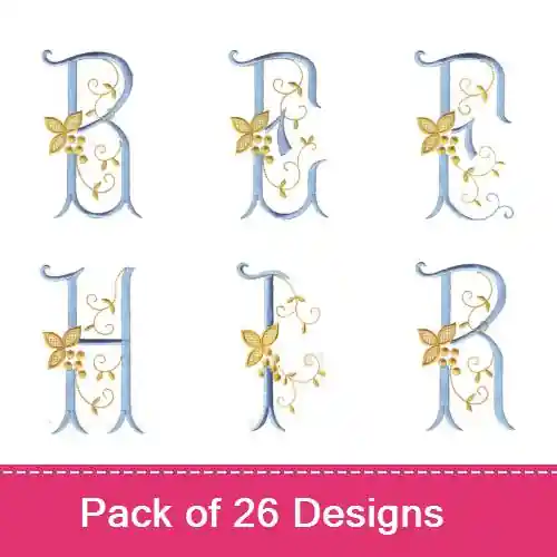 Free Returns Bedford Font Embroidery design pack by Needle Passion Embroidery, Embroidery Packs on EmbroideryDesigns.com