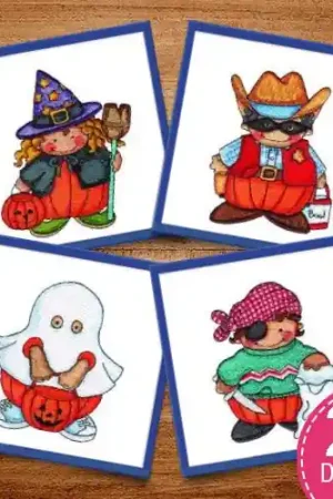 Cheap Pumpkin Patch Kids Embroidery design pack by Morango Designs, Embroidery Packs on EmbroideryDesigns.com