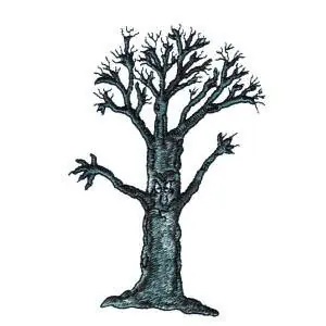 Spooky Tree Embroidery Design Limited Offer