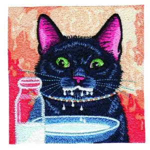 Kitty With Milk Embroidery Design Affordable