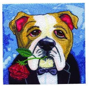 Leading Man Bulldog Embroidery Design Order Now