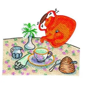 Weekend Sale Teapot Embroidery Design