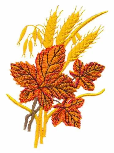 Money Back Guarantee Leaves and Wheat Embroidery Design