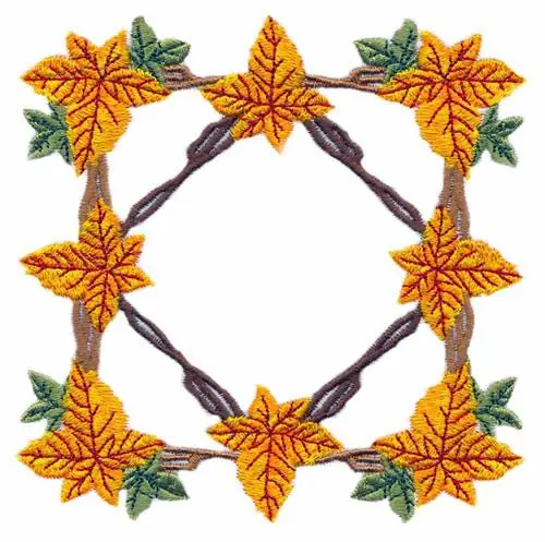 Must Have Leaf and Twig Frame Embroidery Design