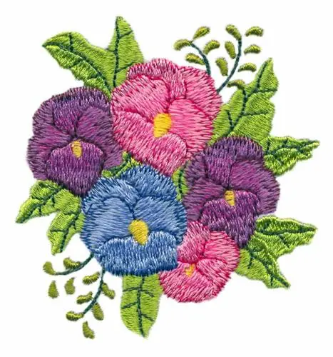 Pansy Bouquet Embroidery Design Trusted Brand