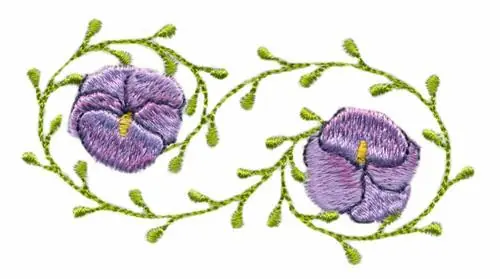 Low Price Pansy Swirl Embroidery Design