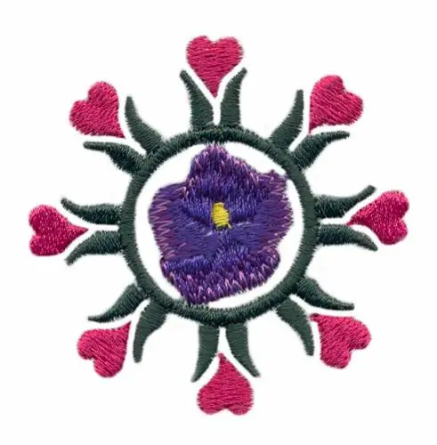 Shop Now Pansy and Heart Circle Embroidery Design