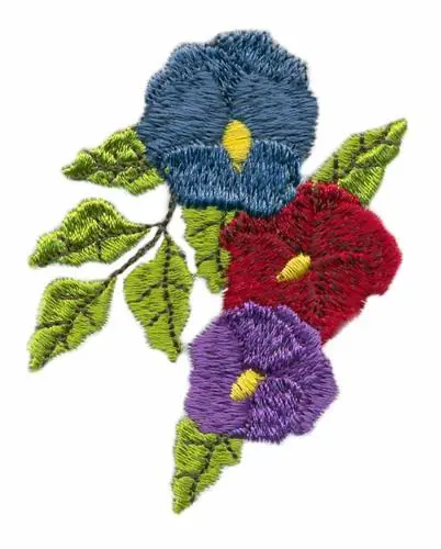 Three Pansies Embroidery Design Best Price