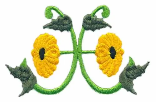 Mirrored Sunflowers Embroidery Design Wholesale