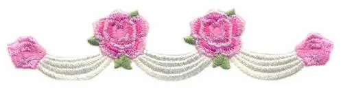 Fresh Stock Rose Swag Embroidery Design