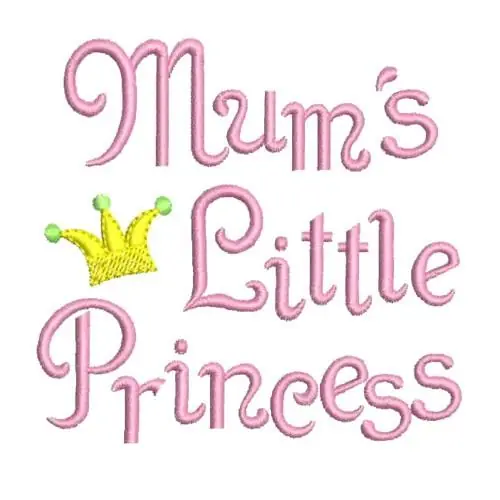 Mums Little Princess Embroidery Design Shop Now