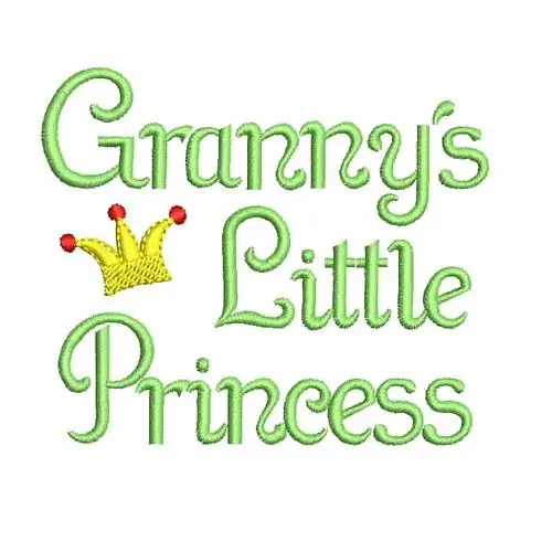 Must Have Grannys Little Princess Embroidery Design