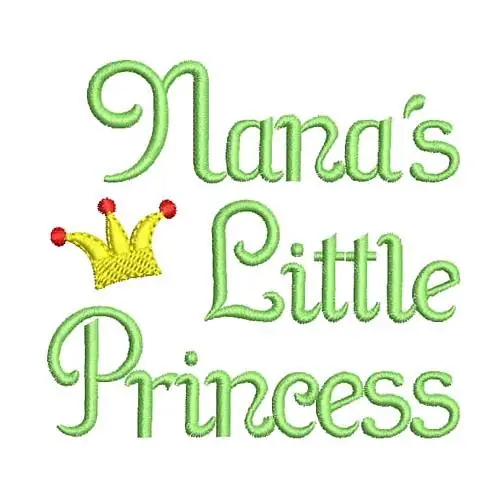 Nanas Little Princess Embroidery Design Reduced Price