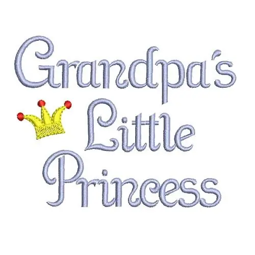 Grandpas Little Princess Embroidery Design Popular