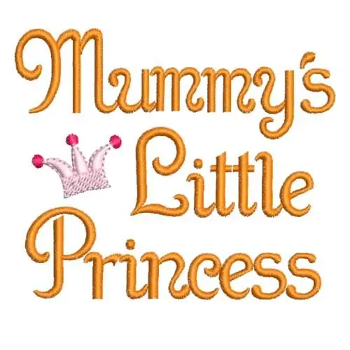 Secure Checkout Mummys Little Princess Embroidery Design
