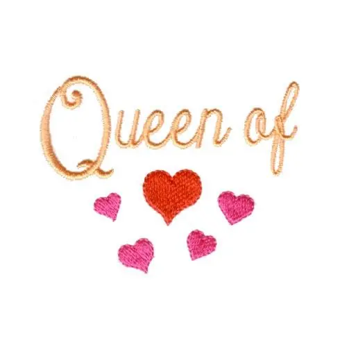 Queen of Hearts Embroidery Design No Minimum Order