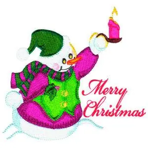 Exclusive Merry Christmas Snowman Embroidery Design
