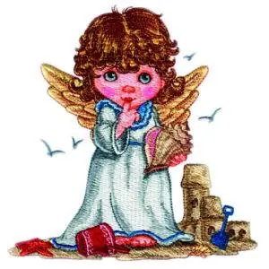 Beach Angel Embroidery Design Special Discount