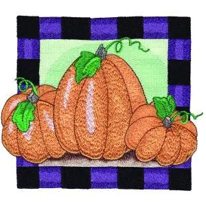 Modern Pumpkin Square Embroidery Design