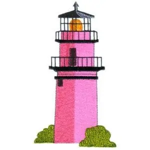 Don’t Miss Out Pink Lighthouse Embroidery Design