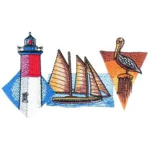 Costal Scenes Embroidery Design Free Shipping