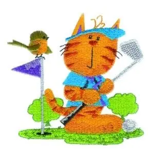 Last Chance Golf Kitty Embroidery Design